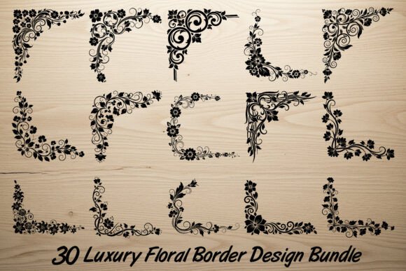 30 Luxury Floral Border Design Bundle