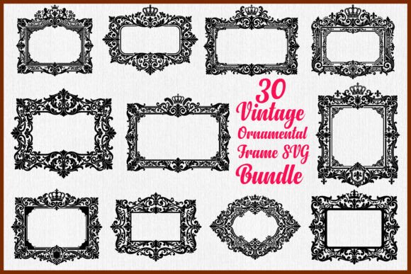 30 Vintage Ornamental Frame SVG Bundle