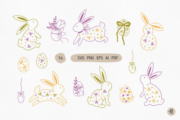 Easter Bunny SVG Bundle, Easter Eggs PNG