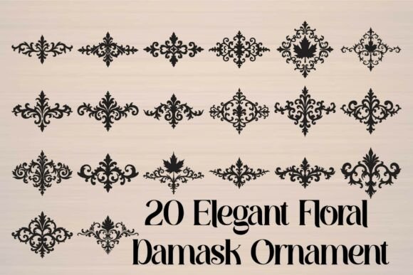 Elegant Floral Damask Ornament