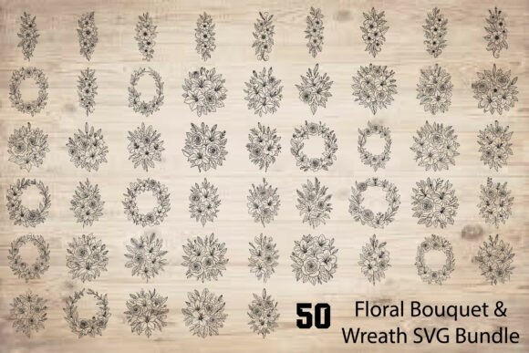 Floral Bouquet Wreath Bundle