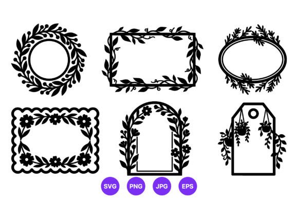 Floral Ornamental Frames Vector Set