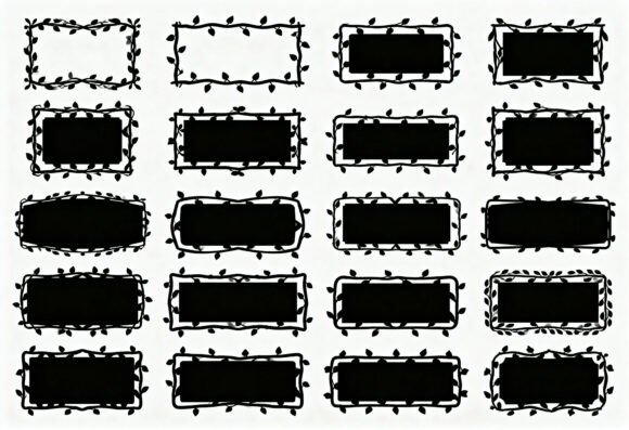 Floral Rectangle Frames Clipart