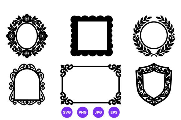 Ornate Black Floral Frame Vector