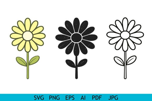Retro Daisy Flower SVG Bundle