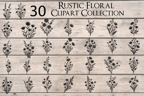 Rustic Floral Clipart Collection