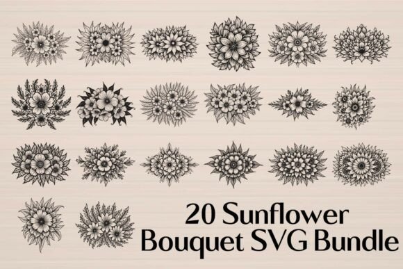 Sunflower Bouquet SVG Bundle
