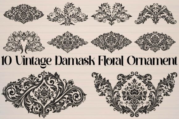Vintage Damask Floral Ornament